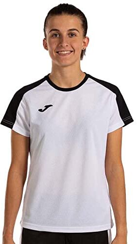 Joma Maglietta a Maniche Corte Eco Championship-Donna, Bianco Nero, XL