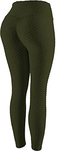 DEBAIJIA Yoga Legging Donna Allenamento PalestraFitness Pantaloni Sport Pants Fitness Vita Alta(Verde-XXL)