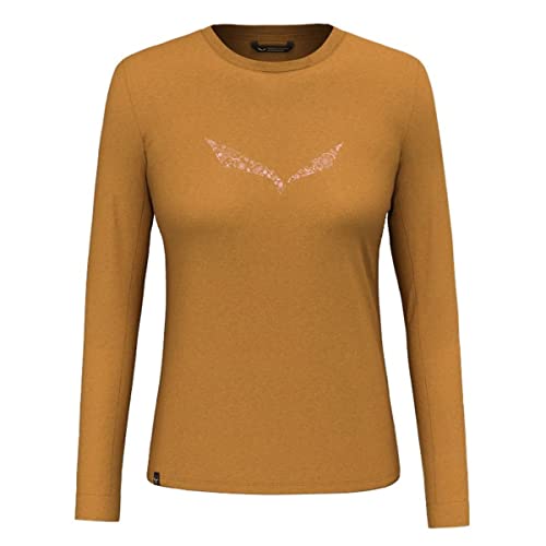 Salewa Solidlogo Dry Longsleeve Tee Women, Golden Brown, M