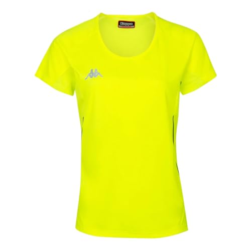 Kappa Fania, Maglietta Tecnica Donna, Giallo Fluo, 8 Anni