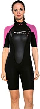 Cressi Altum Wetsuit 3 mm, Muta Shorty o Monopezzo Donna, Nero/Rosa, XS/1