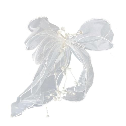 IUYQY Nuovo abito da sposa copricapo filato netto velo fatto a mano bellissimo temperamento arco tornante onda bianca laterale velo clip clip
