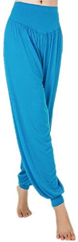 MEISHINE ® Donna Modal Elastico Yoga Pantaloni Harem Pantaloni Fitness Pantaloni Pilates Pantaloni Danza Pantaloni Workout Pantaloni Sportivi Pantaloni Jogging Pantaloni (Size XL, Blu)