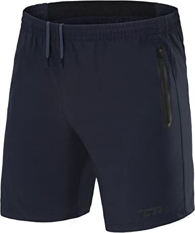 TCA Elite Tech Pantaloncini Corti Uomo Sportivi da Corsa con Tasche Laterali con Zip Blu Scuro, XS