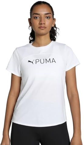 Puma Fit Logo Ultrabreathe Tee, Donna, White-ss24 Nero, S