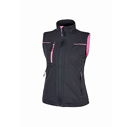 U-POWER DON'T WORRY... BE HAPPY! U-Power  Linea Lady Modello Saturn Lady Gilet in Tessuto 4 Way Stretch, 90% Nylon/10% Spandex, Grigio Fucsia, S Dimensione