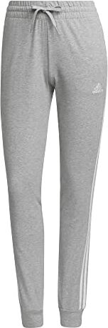 Adidas Essentials Single Jersey 3-stripes Joggers Pantaloni sportivi, Medium Grey Heather/White, XS Corto Donna