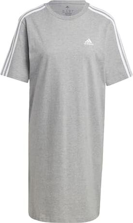 Adidas Abito da Donna Essentials in Jersey a 3 Strisce, Taglia M, Grigio Porpora/Bianco, M