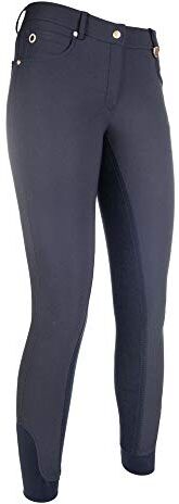 HKM Pantaloni da Equitazione LG Basic Alos 6900, Blu Scuro, 46