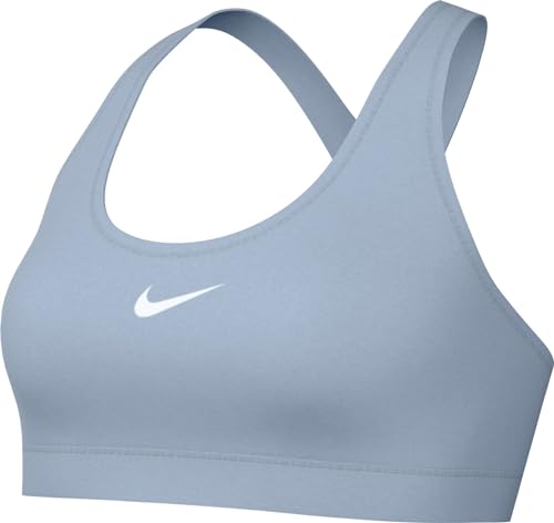 Nike W Nk Swsh LGT SPT Bra, Lt Armory Blue/White, M Donna