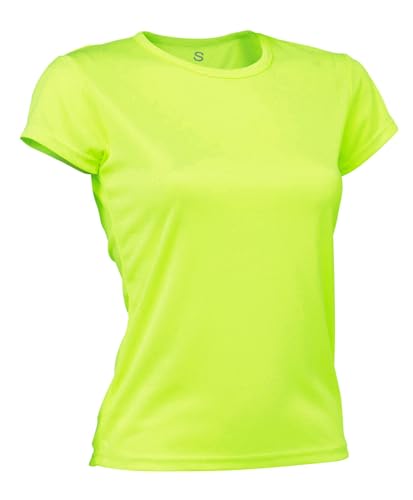 Asioka 356/16 Maglietta Tecnica a Maniche Corte, Donna, Donna, , Giallo Fluo, M