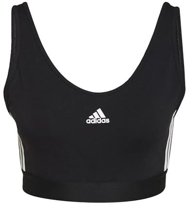 Adidas Essentials 3-stripes Crop Top senza maniche, Black/White, XS Donna