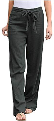 KEERADS Pantaloncini Da Bagno Rosa Lunghi Sciarpe pantaloni biancheria pantaloni moda cotone solido Casual Straight donne pantaloni Jeans Abito (Grigio #3, S)