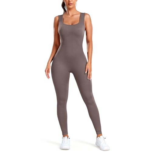 STARBILD Tuta Intera Donna Collo Quadrato, Jumpsuit Sportiva a Coste Sexy, Completo per Yoga Palestra, K9750-viola L