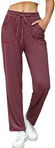 iClosam Pantaloni Tuta Donna in Cotone Pantaloni della Larghi Donna con Tasche e Coulisse Pantaloni Donna Cotone per Jogging Fitness Sport S-XXL