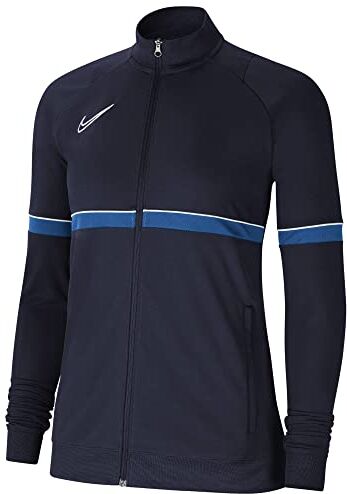 Nike Academy 21 Knit Track Jacket Giacca sportiva da donna, Donna, Giacca da tuta, , Ossidiana/bianco/blu/bianco, XL