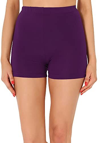 Merry Style Pantaloncini Palestra Donna in Viscosa Shorts Donna per il Fitness Allenamento Jogging Pantaloncini Sportivi Donna Yoga Hot Pants MS10-391 (Prugna, XS)