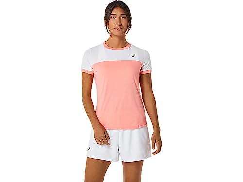 Asics -701 WOMEN COURT SS TOP T-Shirt GUAVA/BRILLIANT WHITE S