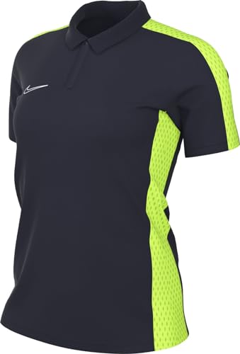 Nike W NK DF ACD23 Polo SS, Donna, Obsidian/Volt/White, S