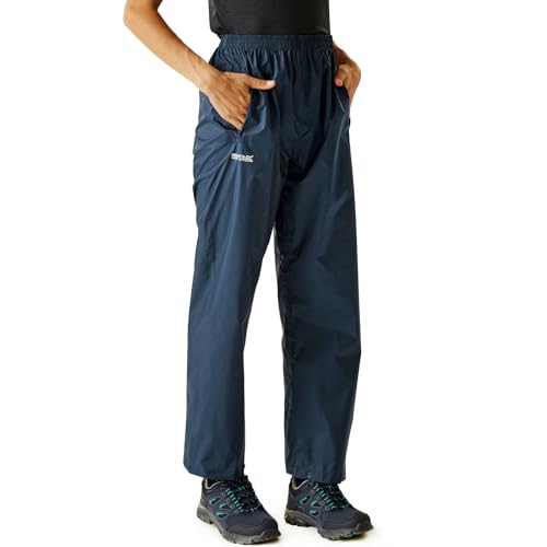 Regatta Copripantaloni impermeabili impacchettabili, donna, colore blu (midnight), taglia produttore X-Large (46 EU)