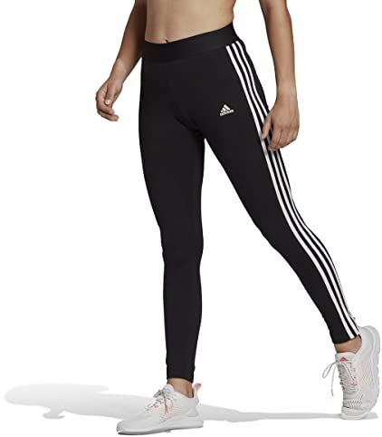 Adidas 3 Stripes Leggings Donna, Black / White, L