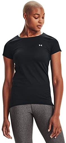 Under Armour UA HG Armour SS, T-Shirt Donna, Nero, XS