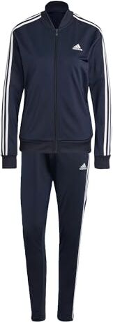 Adidas Essentials 3-stripes Tracksuit Tuta da ginnastica, Legend Inchiostro / Bianco, XXS Corto Donna