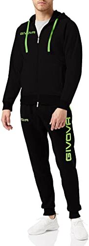 GIVOVA TUTA KING FELPA NERO/VERDE FLUO Tg. XS