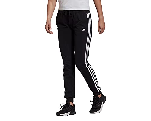 Adidas Essentials Single Jersey 3-stripes Joggers Pantaloni sportivi, Nero, XS Donna