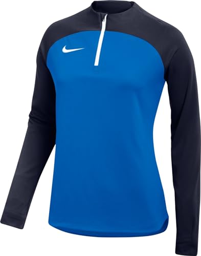 Nike W Nk DF Acdpr Dril Top K Maglia a Maniche Lunghe, Bianco/Blu Royal/Ossidiana, L Donna