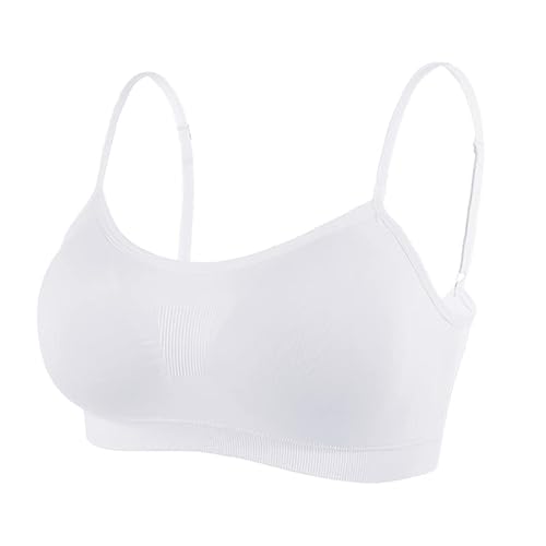 Litthing Reggiseno Sportivo Stile Reggiseno Sportivo New Seamless Donna Lady Athletic Solid Wrap Chest Strap Vest Tops Bra (Bianco, L)