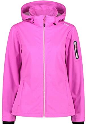 CMP Giacca melange in light softshell da donna con cappuccio removibile, Purple Fluo Mel., 40