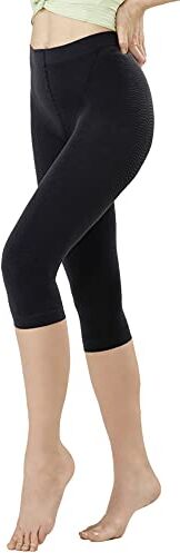 SOLIDEA Leggings Donna Modello Capri Silver Wave Corsaro   Leggings Sportivi Donna Micromassagianti, Silver Wave, Leggings (Nero, 52)