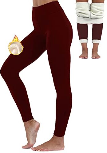 Merlvida Leggins Invernali Donna Foderati in Pile Ispessito Leggins Felpati Collant Caldo Leggings Termici Vita Alta Opachi Pantaloni Calzamaglia Termica Invernale Felpata Pantacollant Elasticizzati