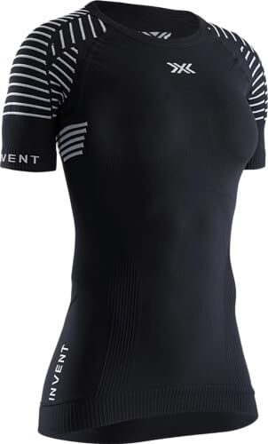 X-Bionic Invent 4.0 Maglia Termica Donna Manica Corta a Compressione Alte Prestazioni per Running, Sci, Ciclismo, Fitness, e Sport Invernali Adatta a Climi Rigidi, Opal Black/Arctic White, XS