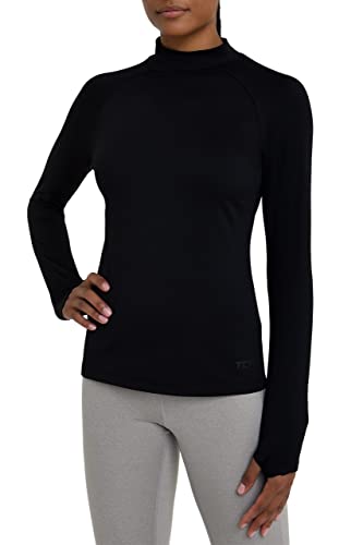 TCA SuperThermal Maglia Termica da Donna a Manica Lunga con Quickdry a Collo Alto Nero, M