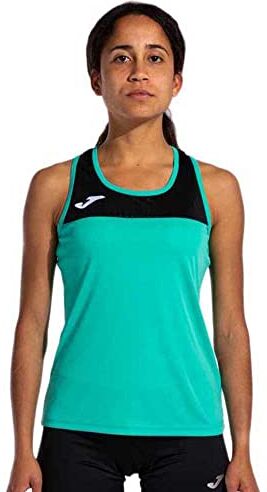 Joma Maglia a Bretelle Montreal Maglietta, Verde Nero, M Donna