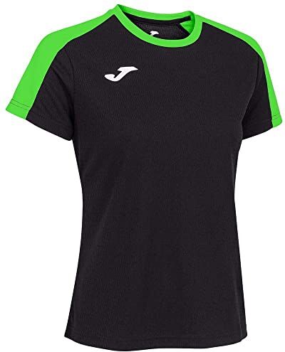 Joma Maglietta a Maniche Corte Eco Championship-Donna, Nero/Verde Fluo