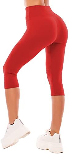 SINOPHANT 3/4 Leggins Capri Vita Alta Donna, Estivi Leggings Donna Fitness Corti Pantaloncini Yoga Coprenti Pinocchietto Controllo della Pancia Opaco Elastici Morbido per Sportivi o Casual