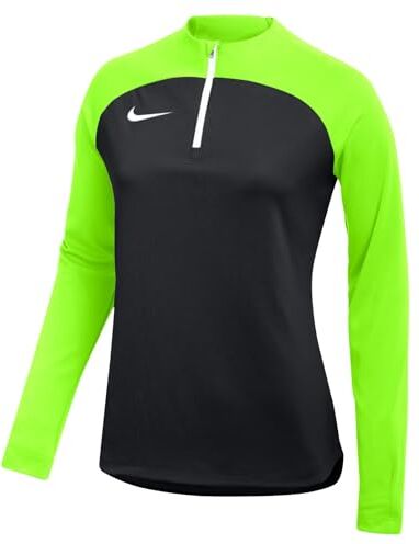 Nike W Nk DF Acdpr Dril Top K Maglia a Maniche Lunghe, Nero/Volt/Bianco, XL Donna