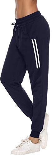 Sykooria Pantaloni Sportivi Donna Pantalone Tuta Donna Cotone Pantaloni Jogger Leggeri con Coulisse Blu M