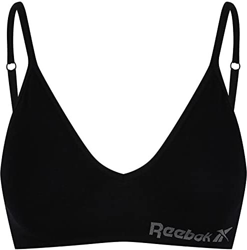 Reebok Giustine, Reggiseno Senza Cuciture Donna, Nero, XS