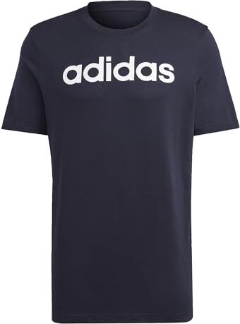 Adidas Uomo Essentials Maglietta a Maniche Corte con Logo Ricamato lineare, Taglia XS