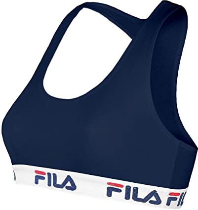 Fila Reggiseno Donna Cotone, Reggiseno Sportivo, Senza Ferretto, Blu, Taglie M