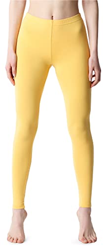 Bellivalini Leggings Lunghi Pantaloni Donna BLV50-203 (Giallo, M)