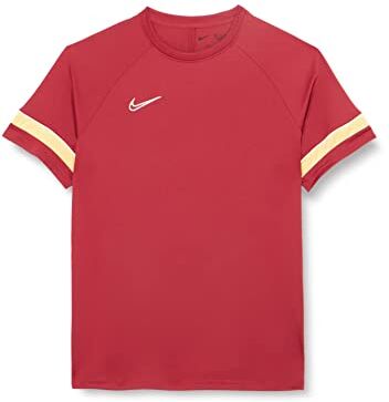 Nike M Nk DF Acd21 Top SS Maglia a Maniche Corte, Rosso/Bianco/Oro Jersey/Bianco, XS Uomo