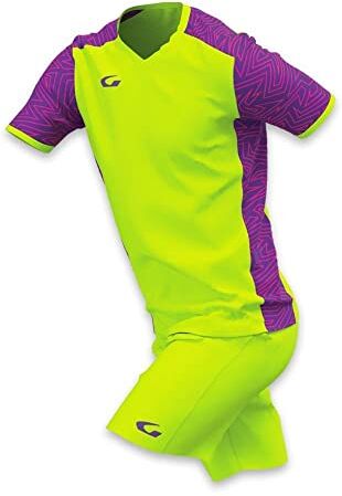 GEMS KIT LAOS Kit da calcio Unisex Adulto GIALLO FLUO/VIOLA M