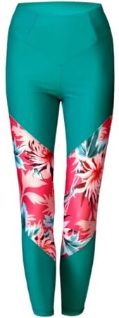 MF Sea® Elle Amalfi Leggings da Surf a Vita Alta, in Poliestere e Spandex, Protezione UV UPF 50+, per Proteggere la Pelle, Ideali per Yoga e Sport Acquatici (L)