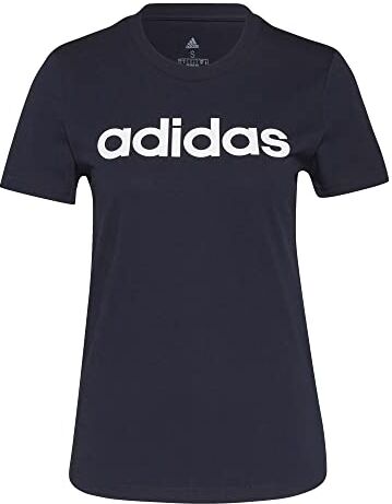 Adidas Essentials Slim Logo, T-shirt Donna, Legend Ink/White, XS