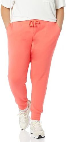 Amazon Essentials Pantaloni Jogger Sportivi in Pile (Disponibili in Taglie Forti) Donna, Rosa Brillante, S